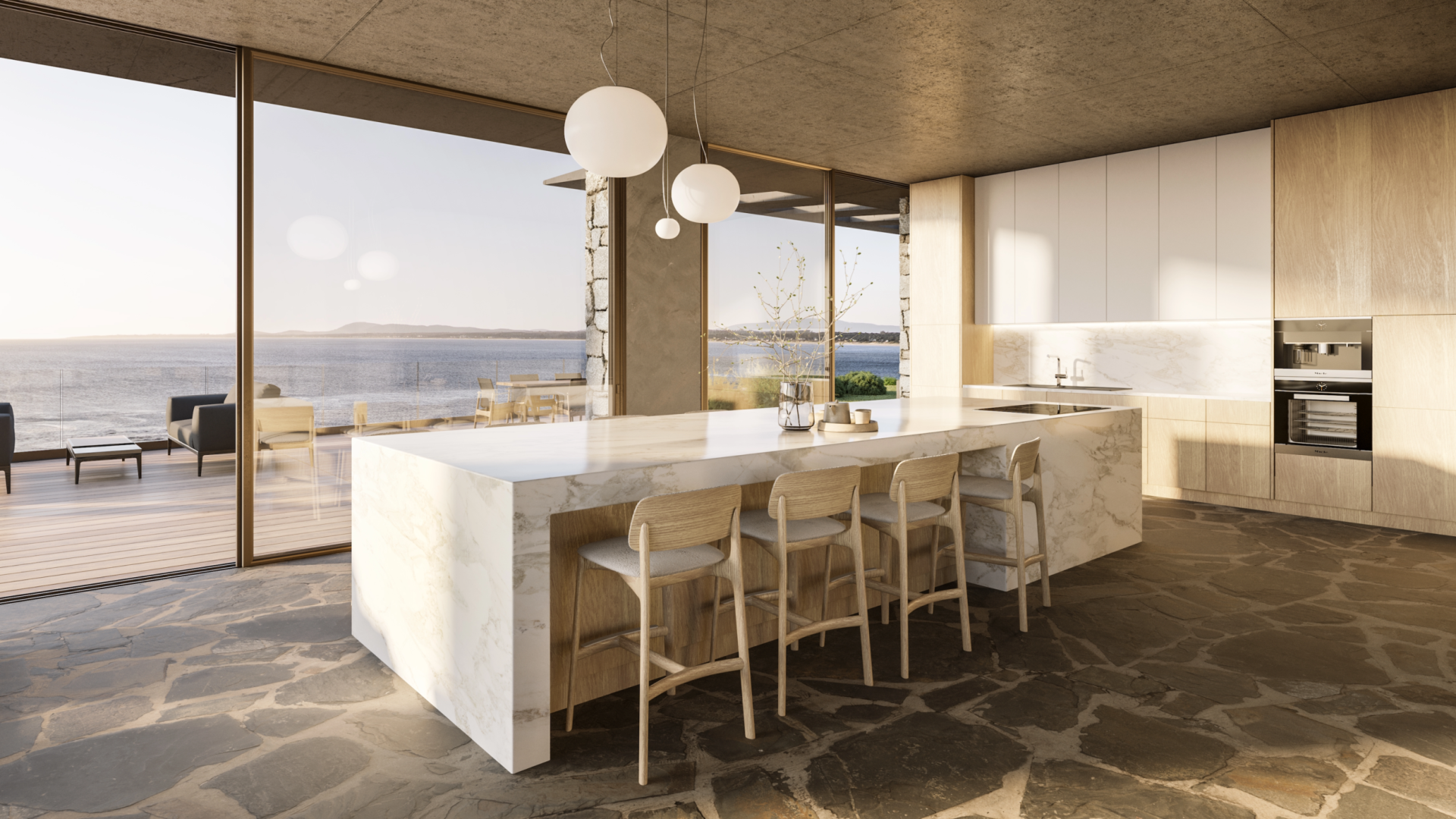 6. BERA BAY vista desde interior cocina casa 19-1